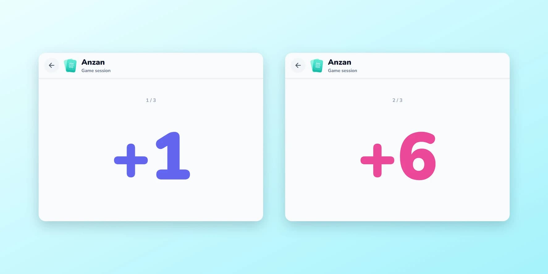 Child solving two mental arithmetic problems simultaneously in Double Power mode