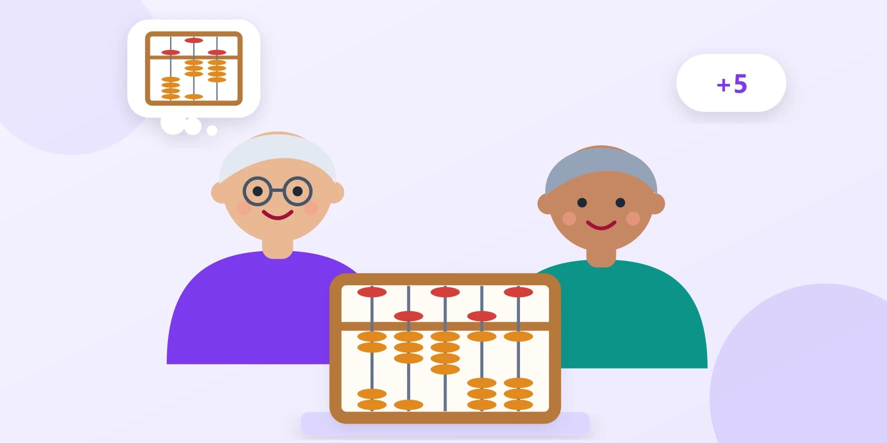 Older adult learning mental arithmetic with an abacus