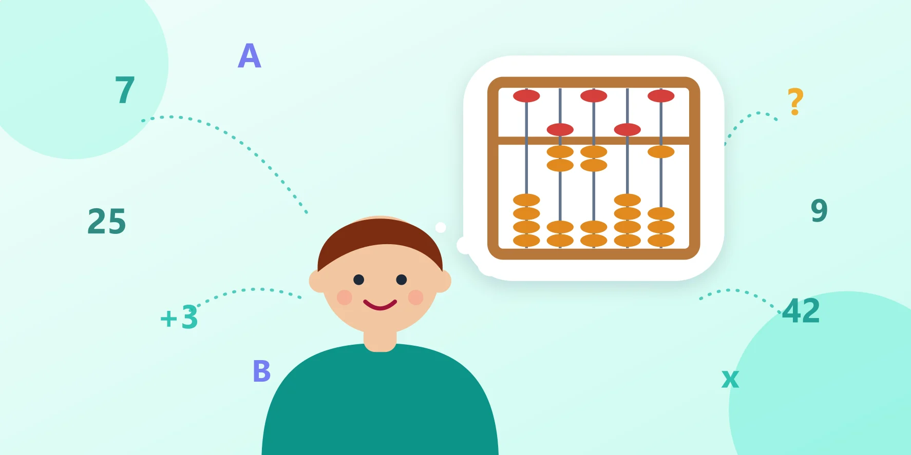Child visualising an abacus during mental arithmetic training